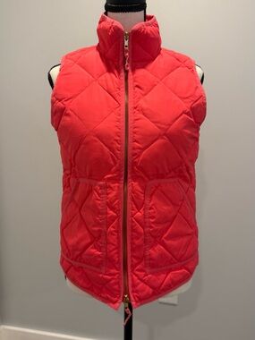 J. Crew Quilted hot pink Vest